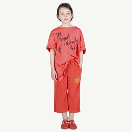 Rooster Oversized 舒服棉刷色Tee_紅色