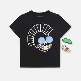 Funny Face 搞怪骷髏徽章T-shirt
