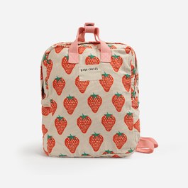 草莓刷色帆布背包