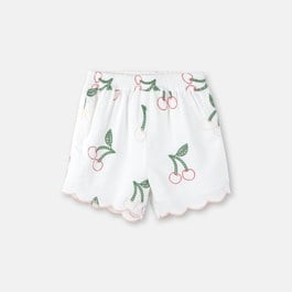小櫻桃刺繡短褲