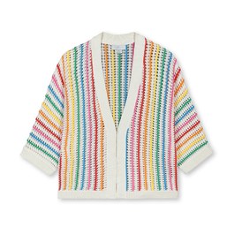 彩虹棉質針織外套(寬鬆版型)