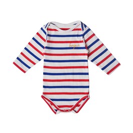 Baby Bonjour 海軍條紋刺繡連身衣(合身版型)