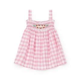 Baby 刺繡格紋洋裝