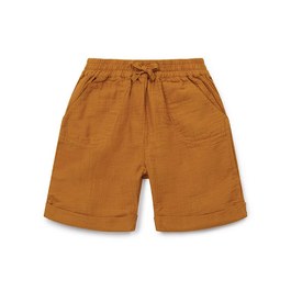 黃咖哩縐棉五分褲